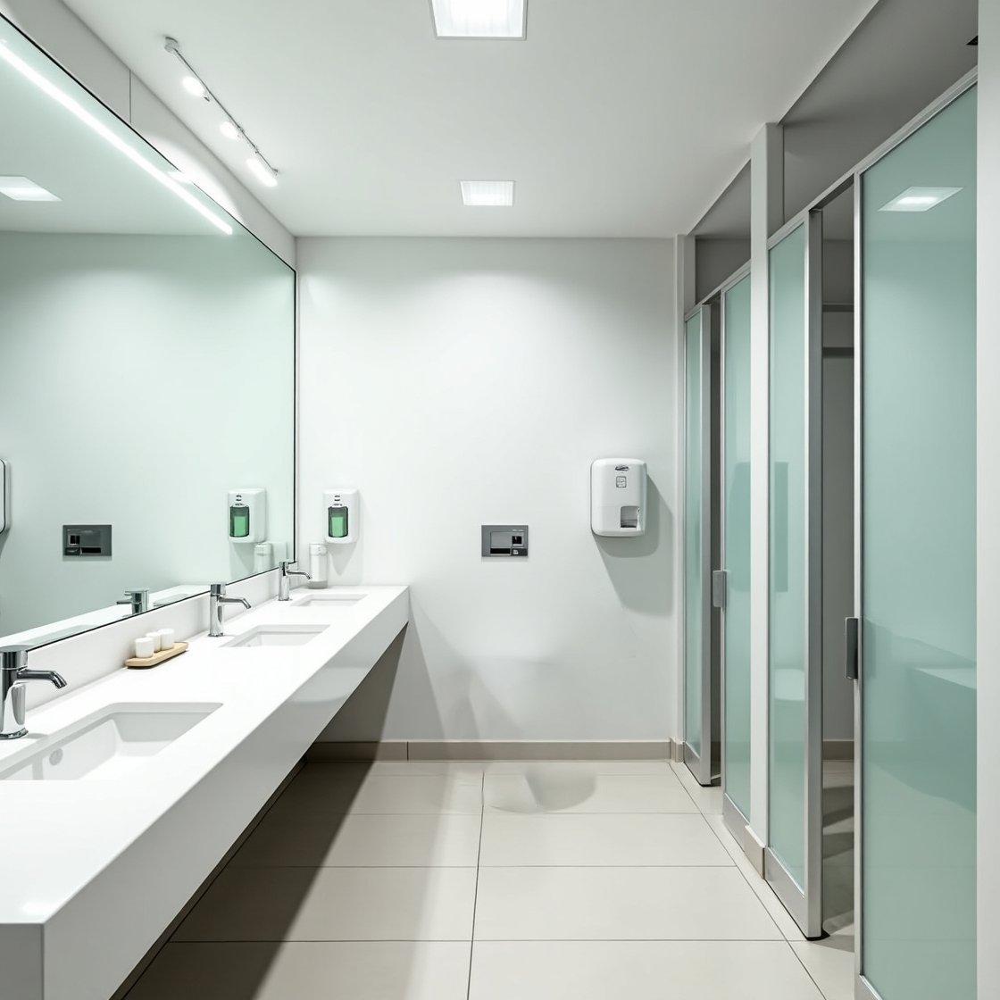 Home flux dev a bright modern office bathroom that looks freshly sa 1
