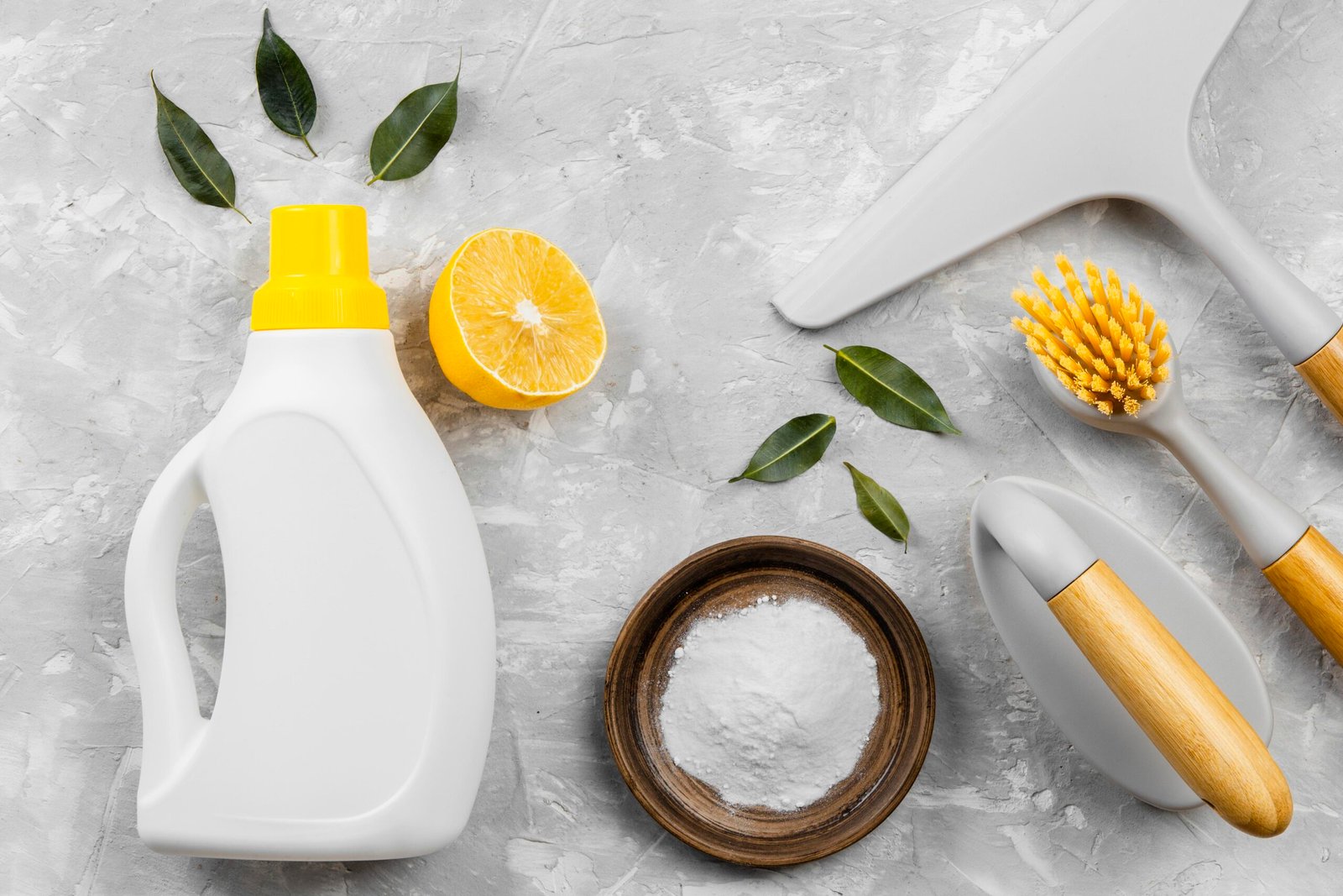 Home top view eco friendly cleaning products